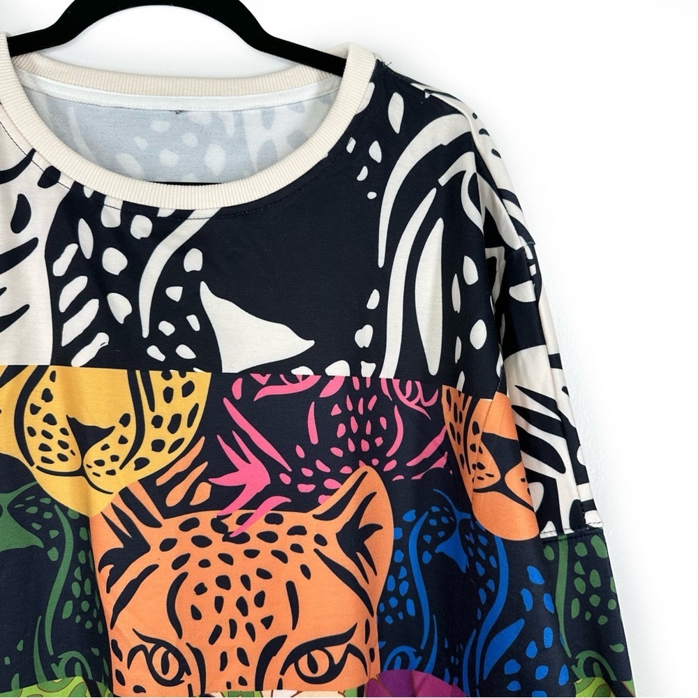 Oversized leopard print pullover - Picture 2 of 6